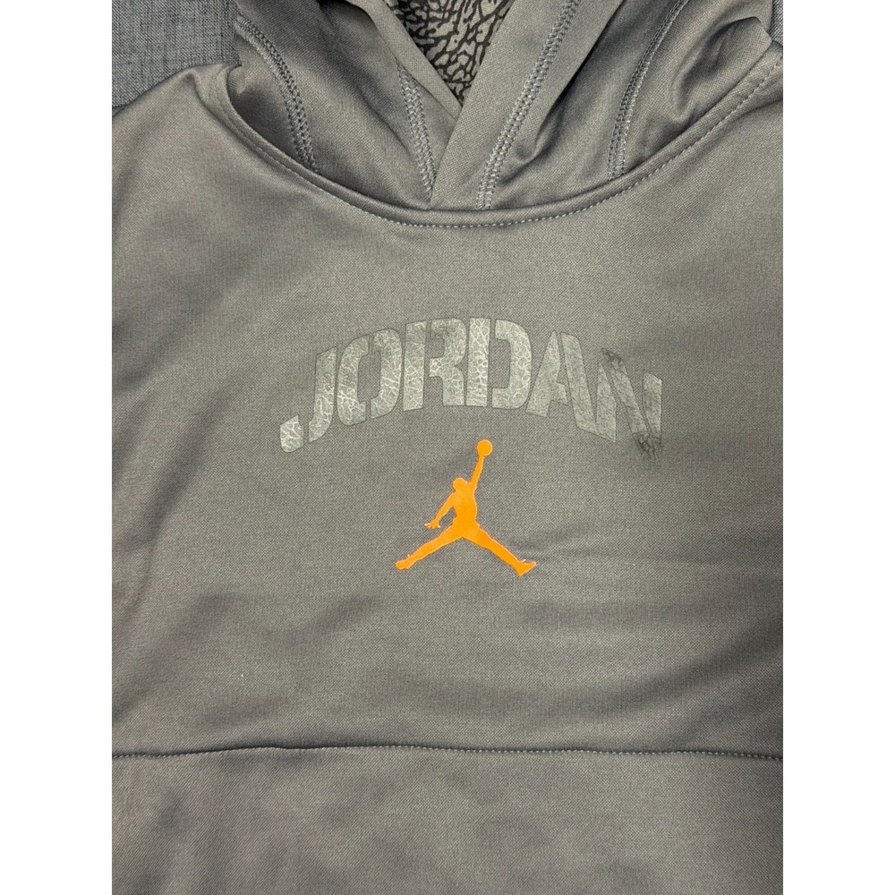 boys Jordan therma fit hoodie size small (6-7 Years) In Gray & Orange - Picture 10 of 16